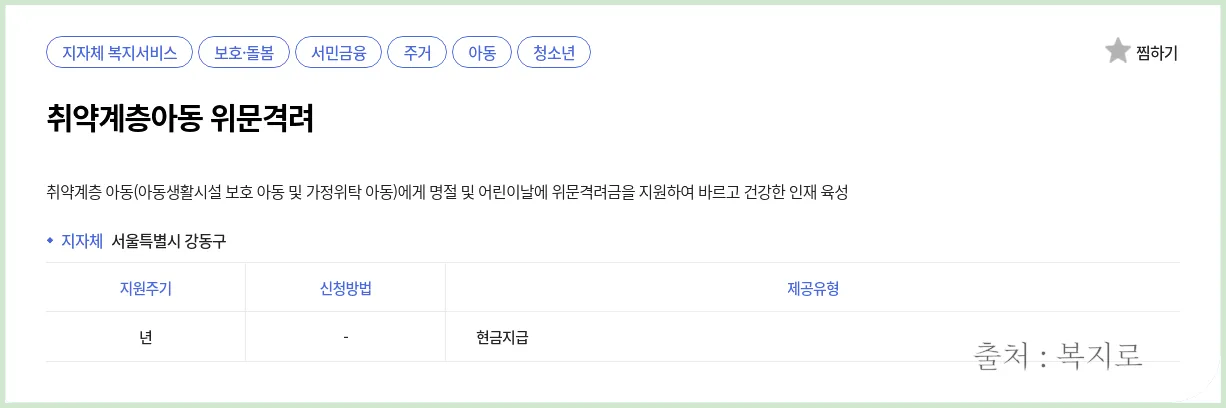 취약계층 아동 지원