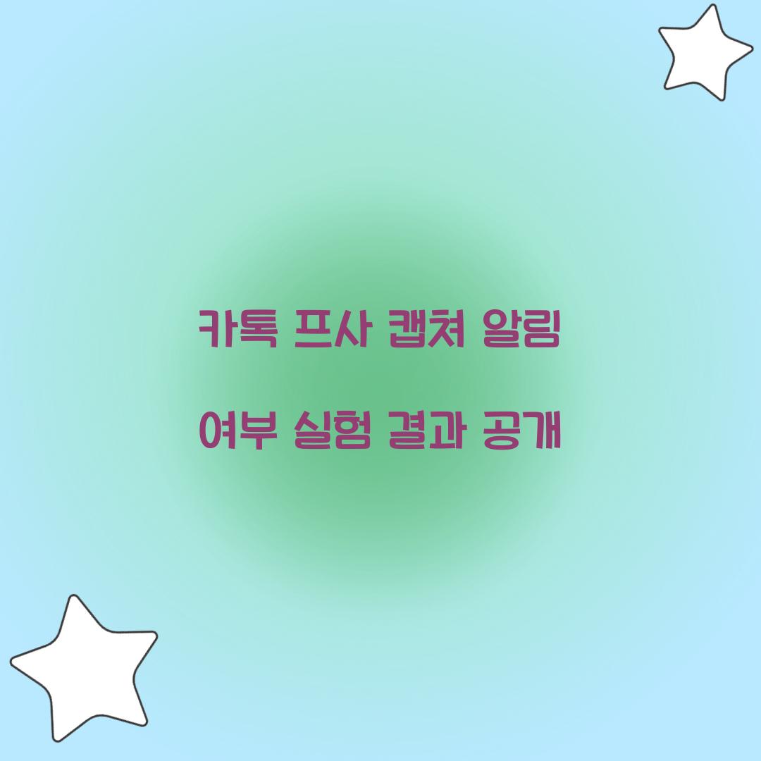 카톡 프사 캡쳐 알림