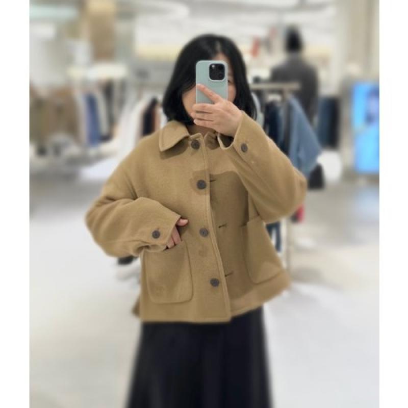 ZOOC 포켓자수 싱글 핸드메이드 숏 코트 Z234MSG151