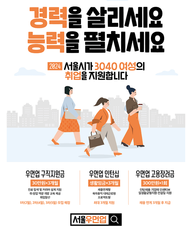 우먼업 구직지원금 신청하기