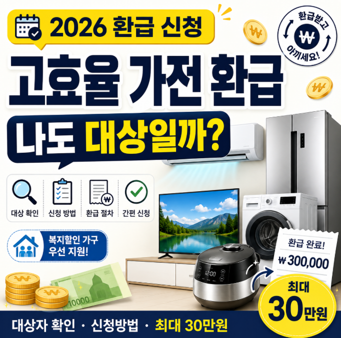 2026 고효율 가전 환급 신청방법 대상자 대상제품 필요서류 안내