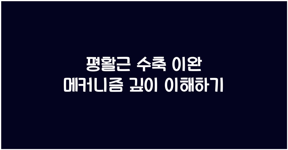 평활근 수축 이완 메커니즘