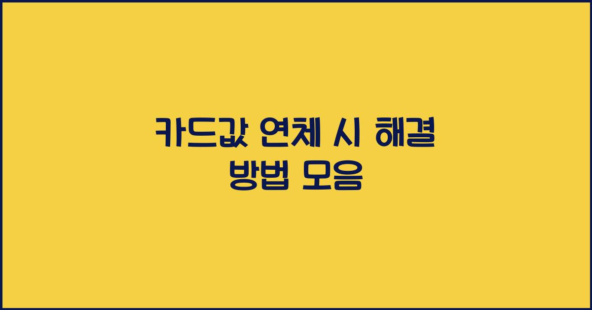 카드값 연체 시 해결 방법