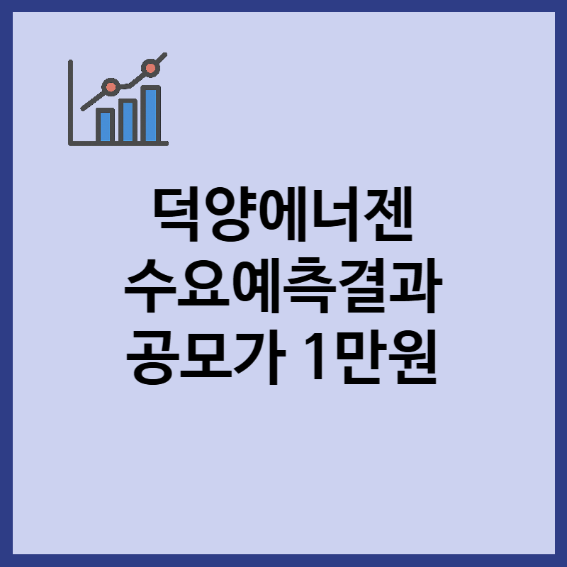 덕양에너젠 수요예측결과, 공모가 1만원 확정