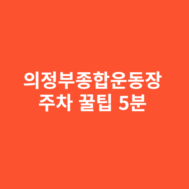 의정부종합운동장 주차 꿀팁 5분 확인하고 혼잡 피하세요