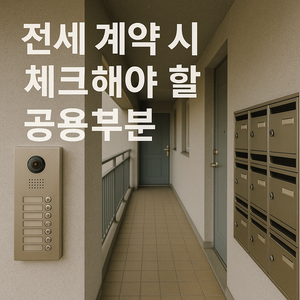 전세 계약 시 꼭 확인할 공용부분 체크리스트