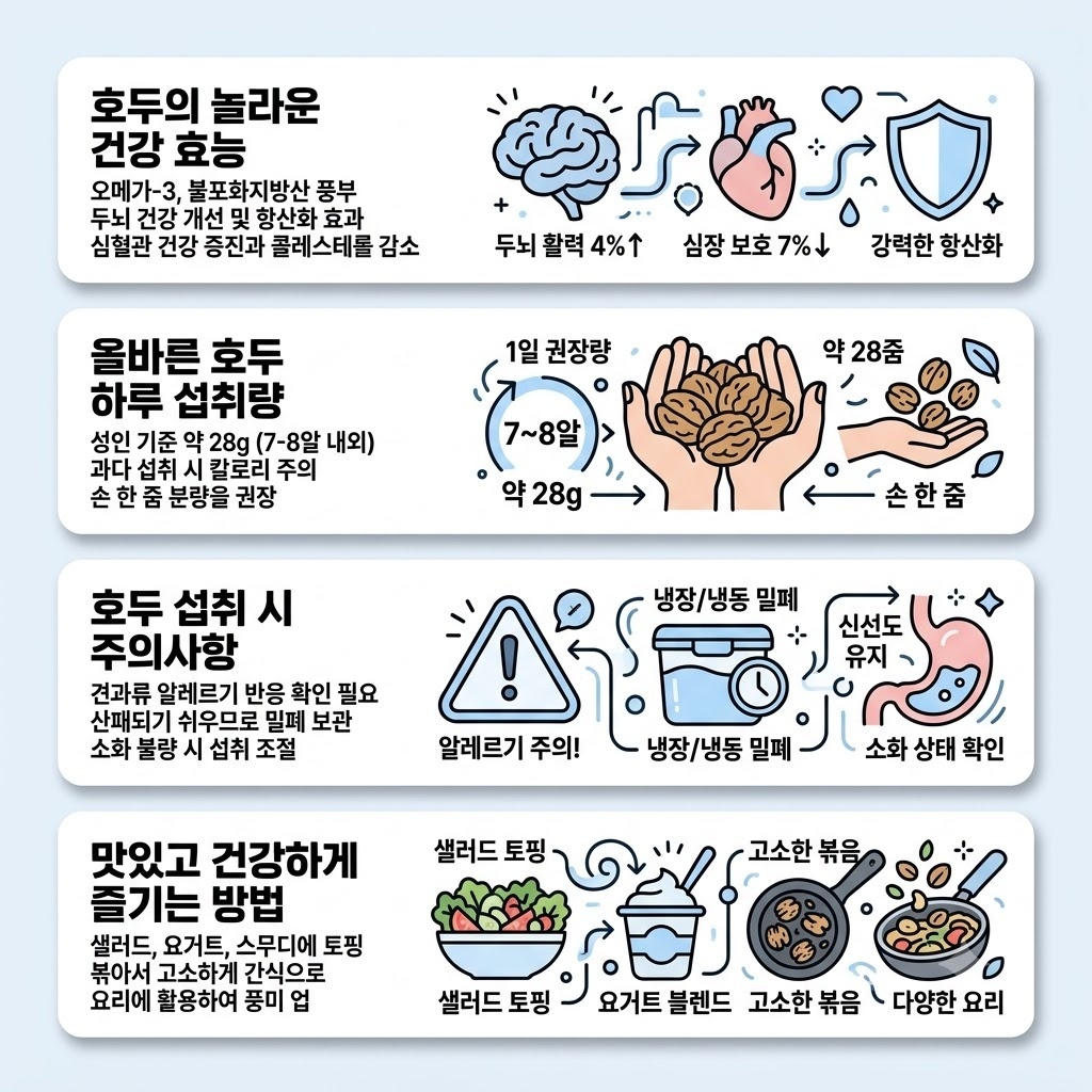 호두효능 제대로 알고 먹기, 하루 섭취량과 주의할 점