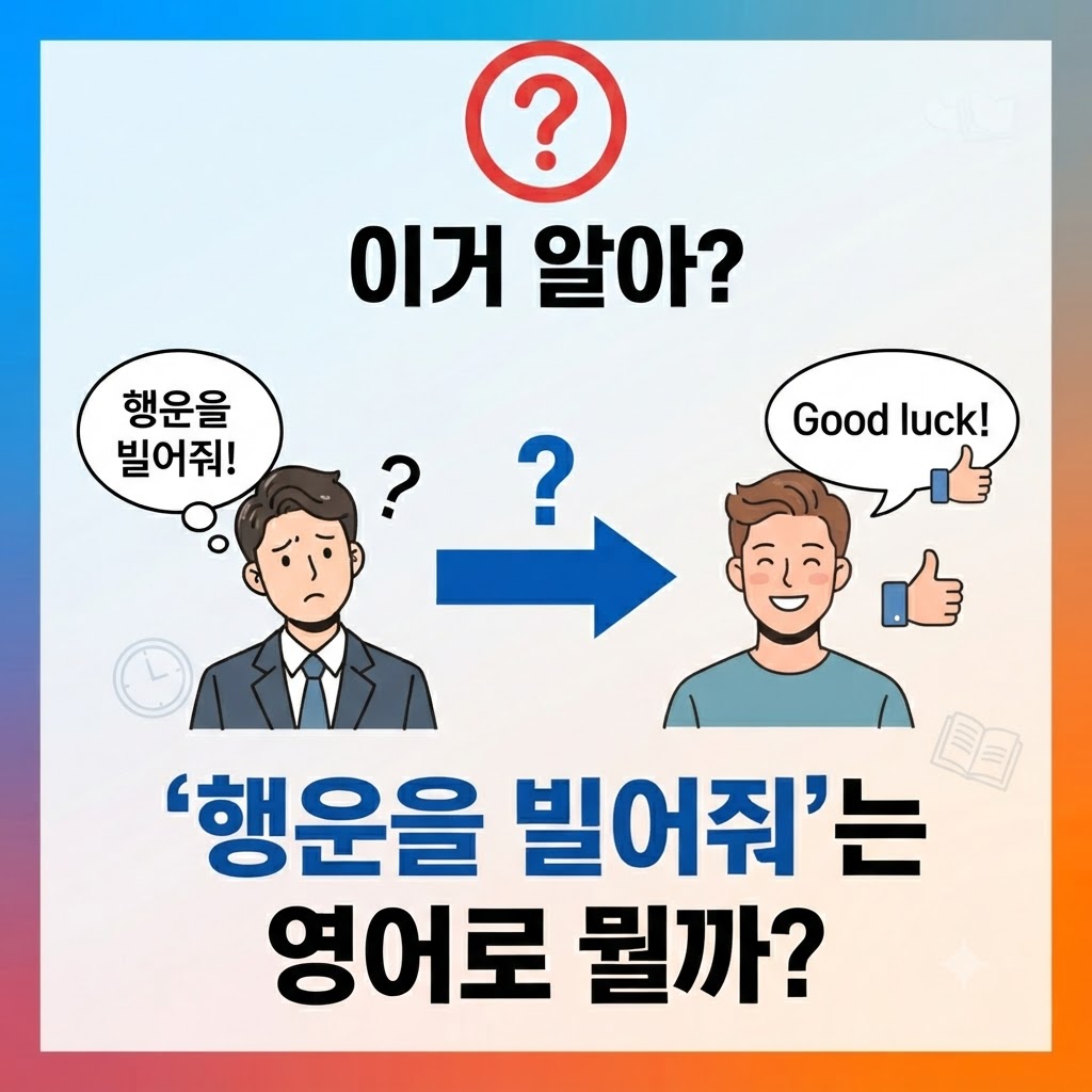 "&lsquo;행운을 빌어줘&rsquo;는 영어로 뭘까? 'Good luck!'과 '행운을 빌어줘'의 차이점을 묻는 영어 표현 학습 썸네일 이미지"