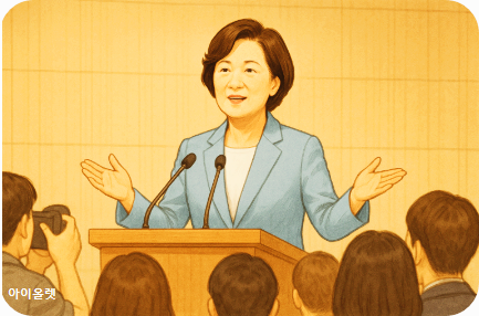 국민 앞에서 개혁을 약속하는 장면