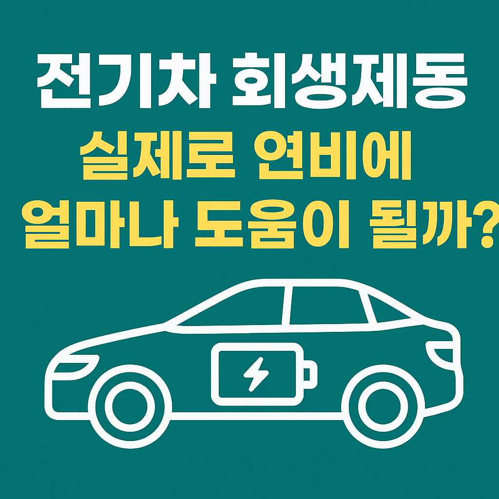 전기차 회생제동 실제로 연비에 얼마나 도움이 될까. 라고 쓰여진 포스터