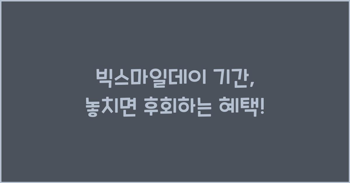 빅스마일데이 기간