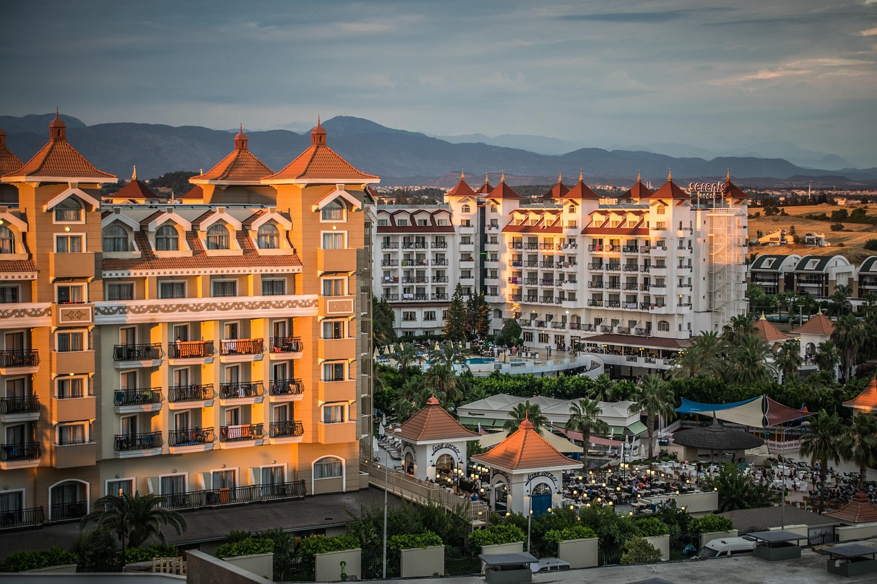 호텔, 리조트, 여름,저녁