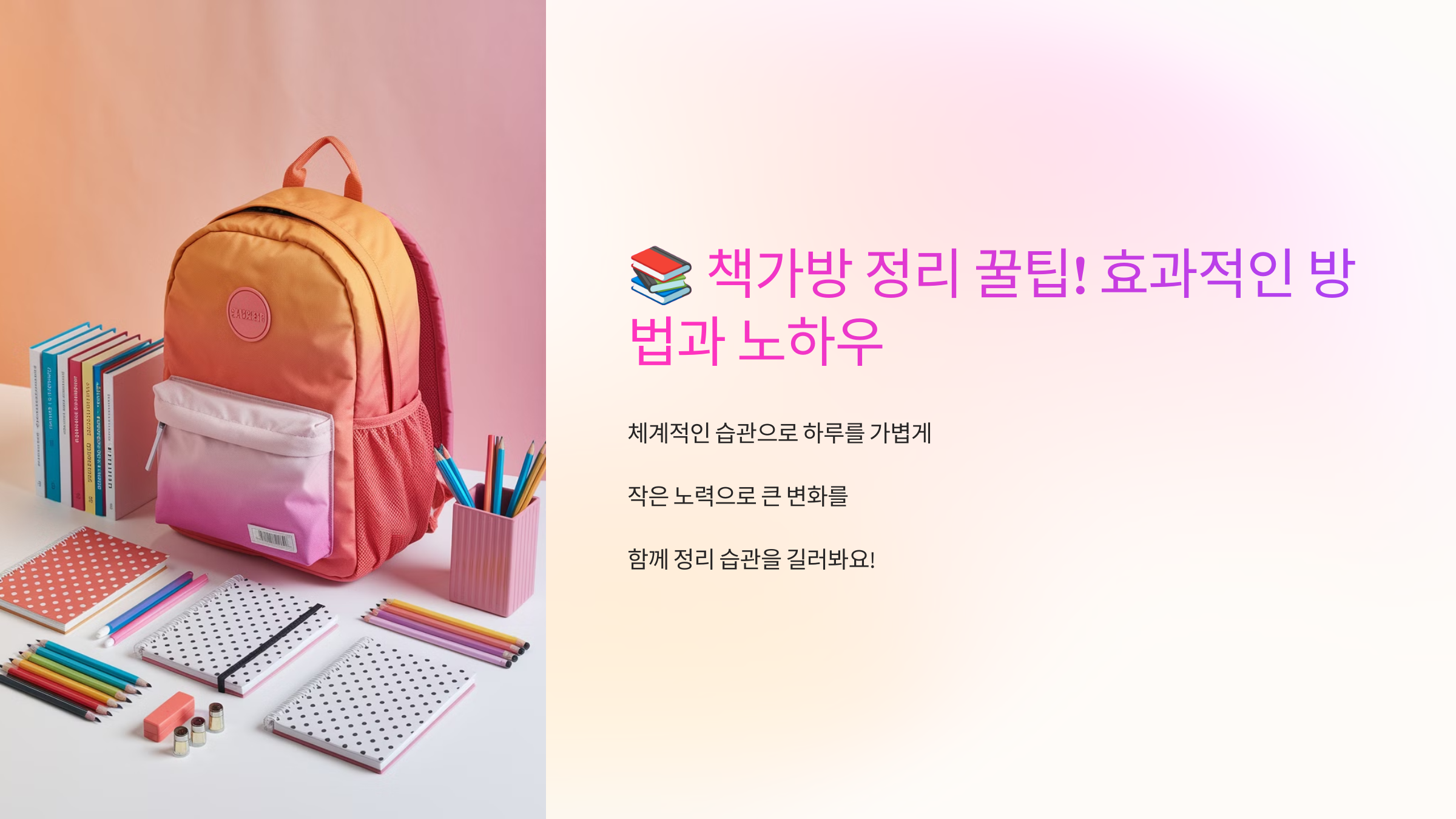 📚 책가방 정리 꿀팁! 효과적인 방법과 노하우