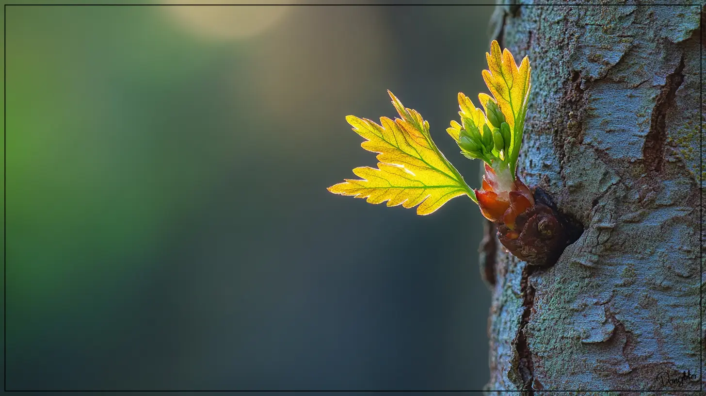 고로쇠나무의-고로쇠잎이-봄철이-되면-피우는-싹의-확대된-모습