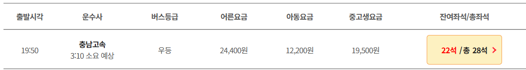 보령 김포공항 리무진 버스 시간표 요금 예약 방법