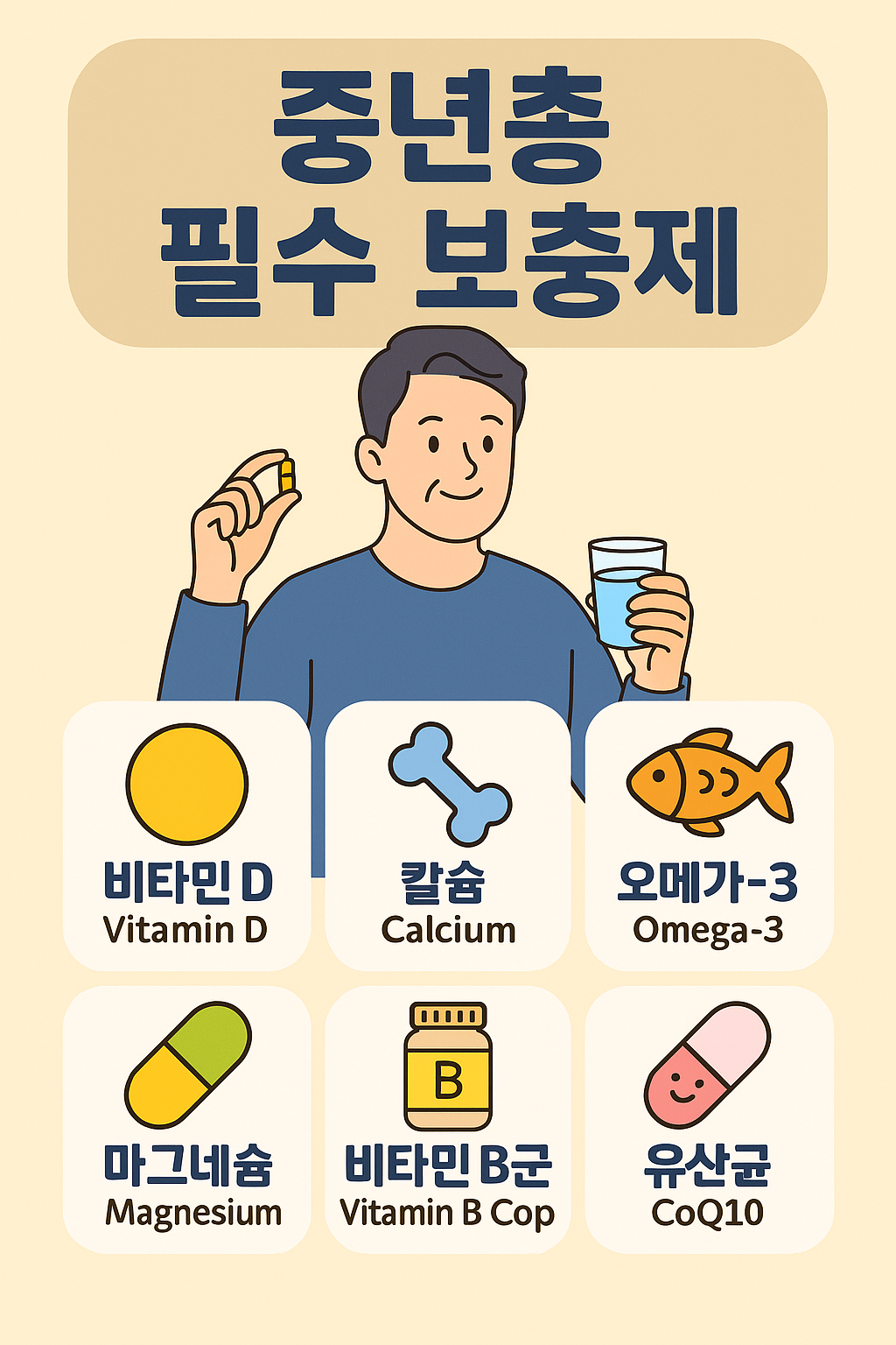 약사 추천 중년층이 매일 챙겨야 할 필수 보충제 7
