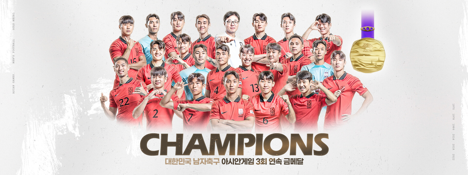 대한민국 남자축구 아시안게임 3연패 주역들