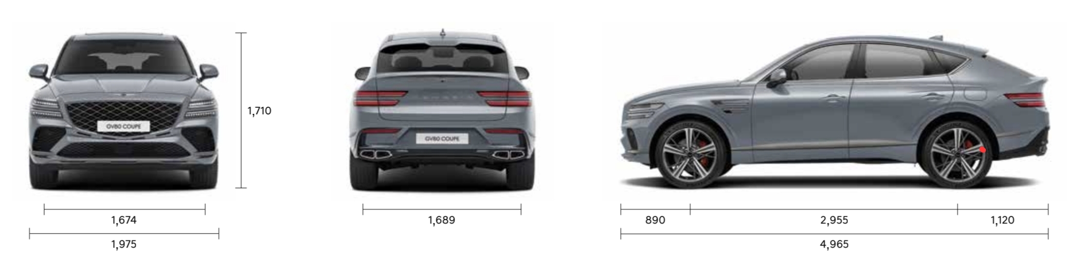 GV80 쿠페 제원 (단위: mm)