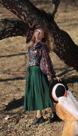 플리츠 치마의 모습