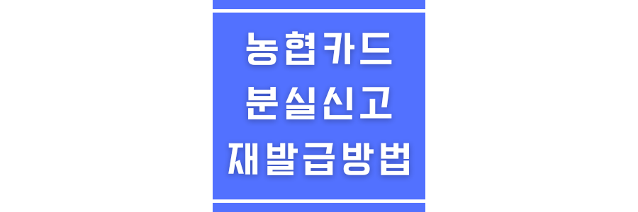농협카드 분실신고 방법에 관한 썸네일