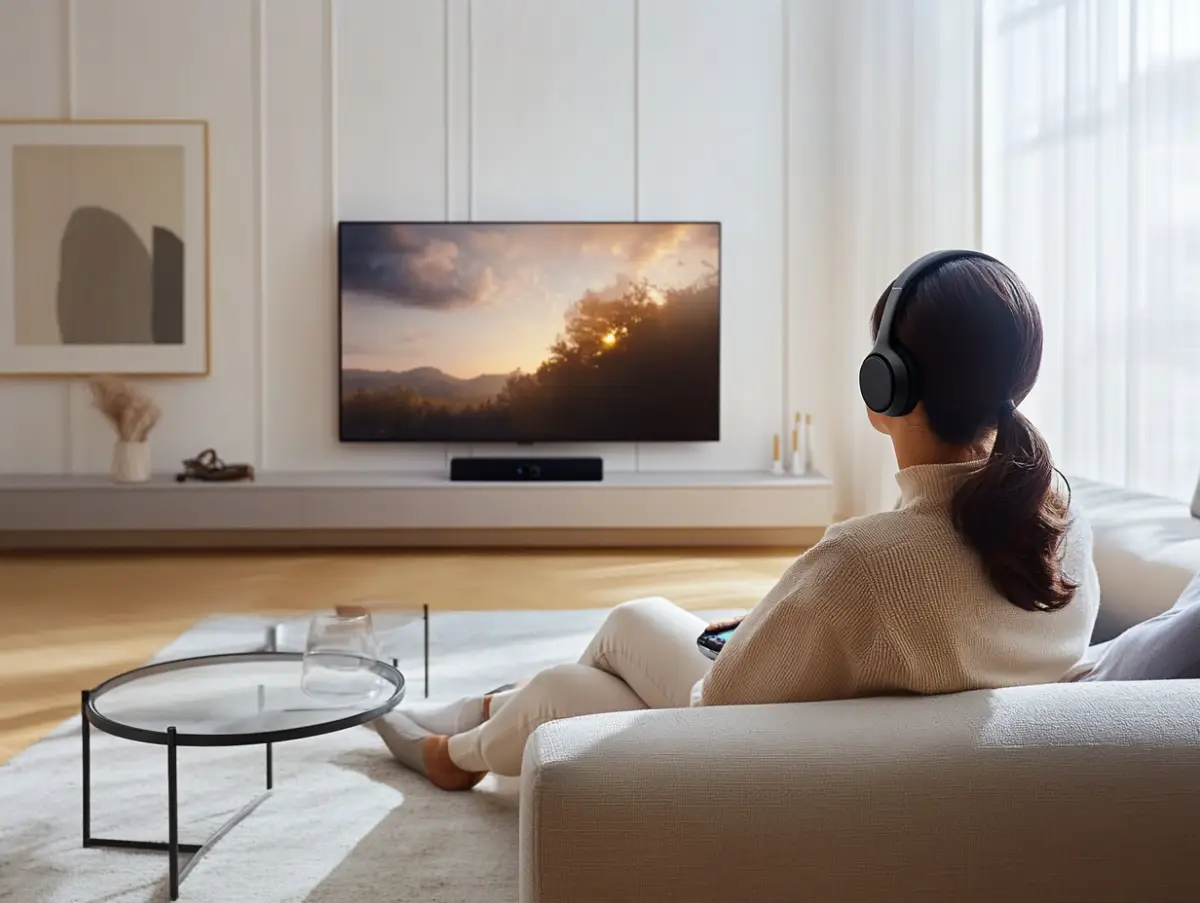 소니헤드셋끼고-모던한-거실에서-넷플릿스보는-한국여자-03