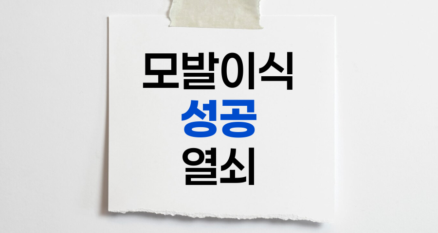 모발이식의 성공 열쇠, 핵심 요소와 전문가의 통찰