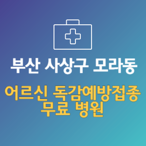 부산 사상구 모라동 노인 독감예방접종 무료 병원 (인플루엔자 무료 접종 대상 날짜)
