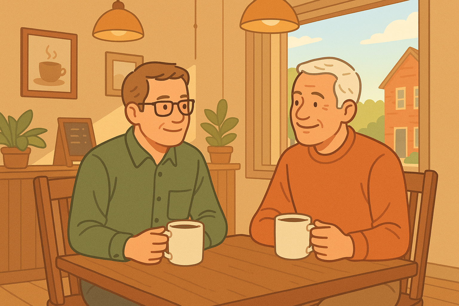 스토우 카페에서 여유를 즐기는 풍경