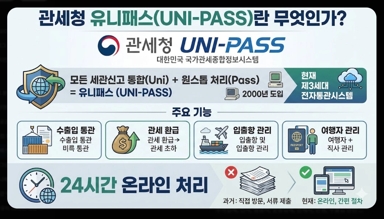 관세청 유니패스 홈페이지