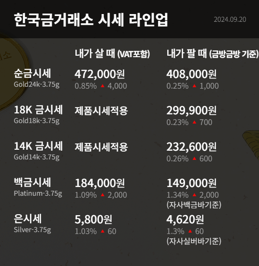 오늘의 금시세