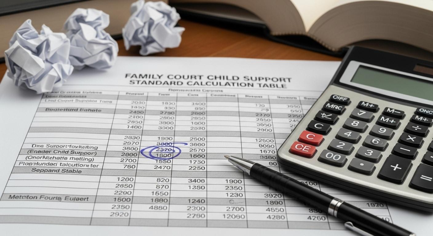 가정법원 양육비 기준산정표