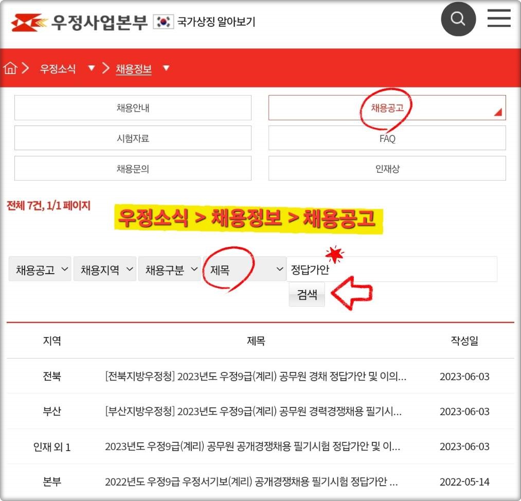 2024 계리직 시험 가답안