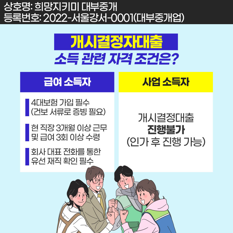 개인회생인가전대출 소득 관련 자격 조건 정리