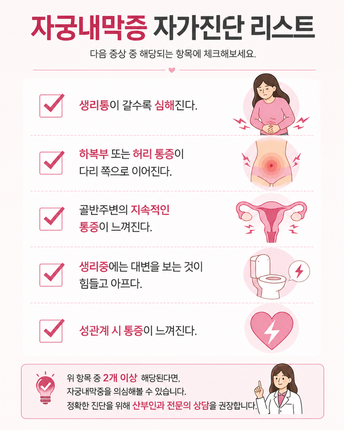 자궁내막증 자가진단 리스트