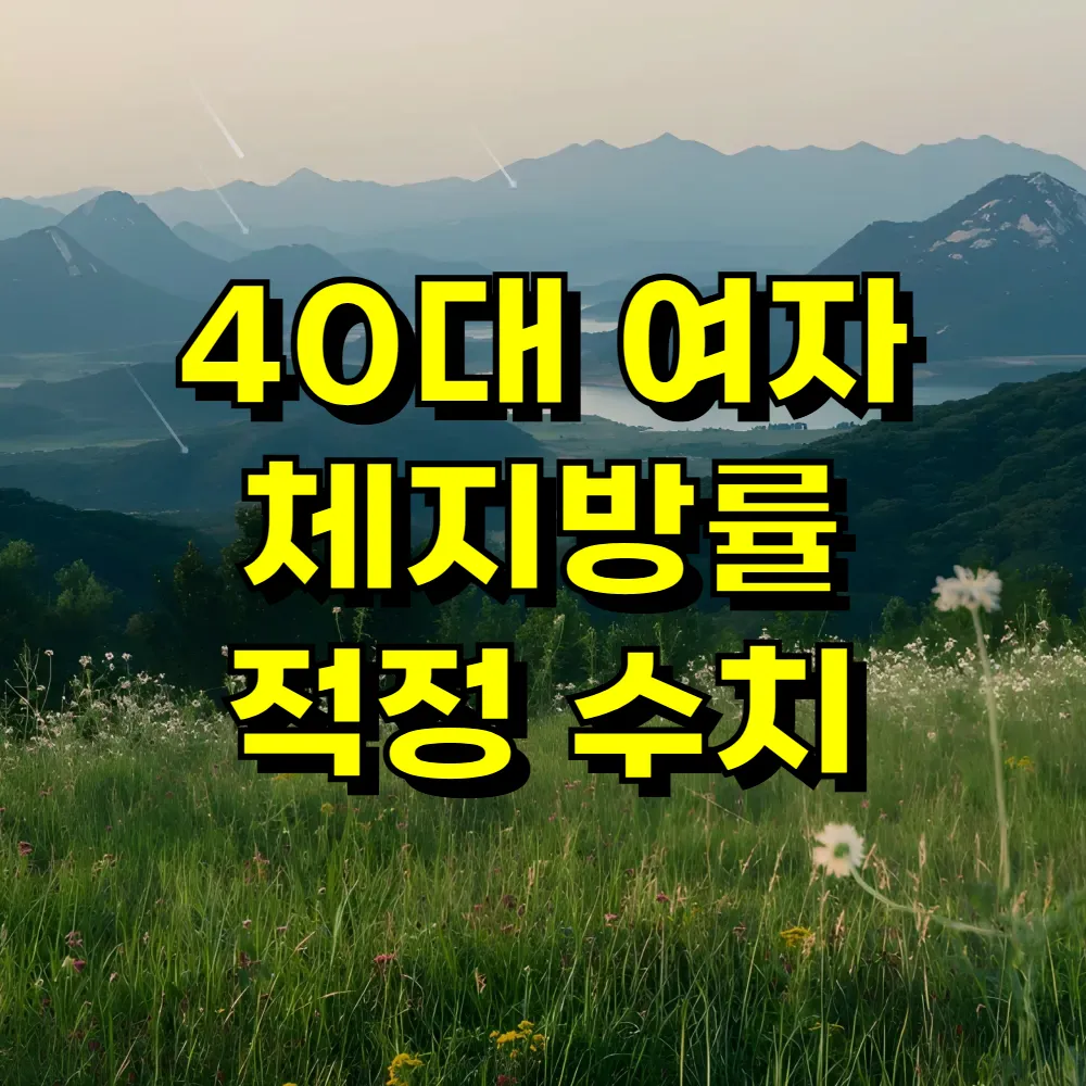 40대 여자 체지방률 적정 수치