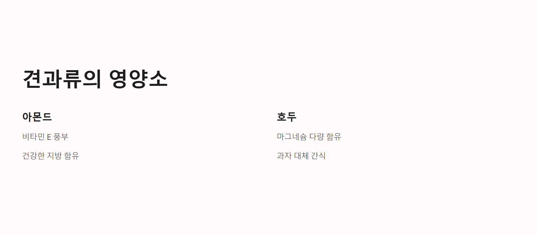 견과류 속의 영양소