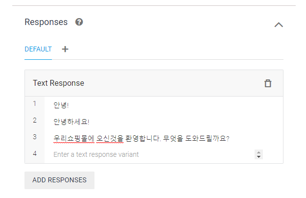 Default Welcome Intent Response