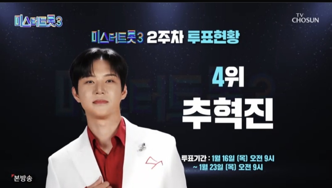 미스터트롯3 5회 2주차 대국민투표결과 순위