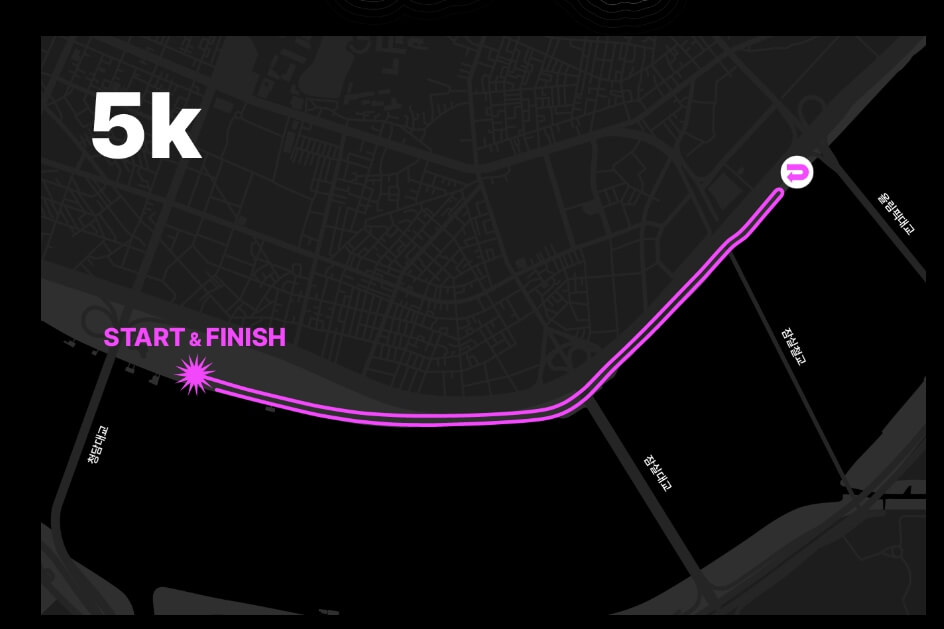 잠실야구장 인근 러닝 코스 야경