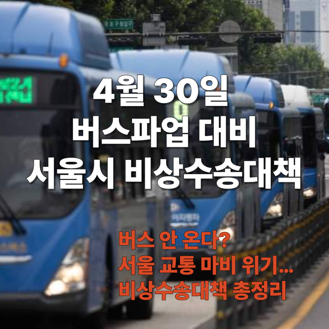 서울시 비상수송대책 미리 알아두면 좋은 버스파업 대응책