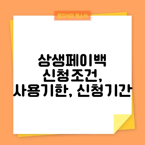 상생페이백 신청조건, 사용기한, 신청기간