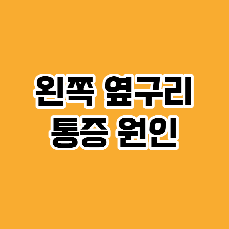 왼쪽 옆구리 통증 원인
