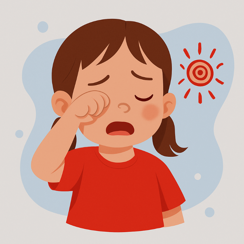 눈에 자극을 느낀 소녀