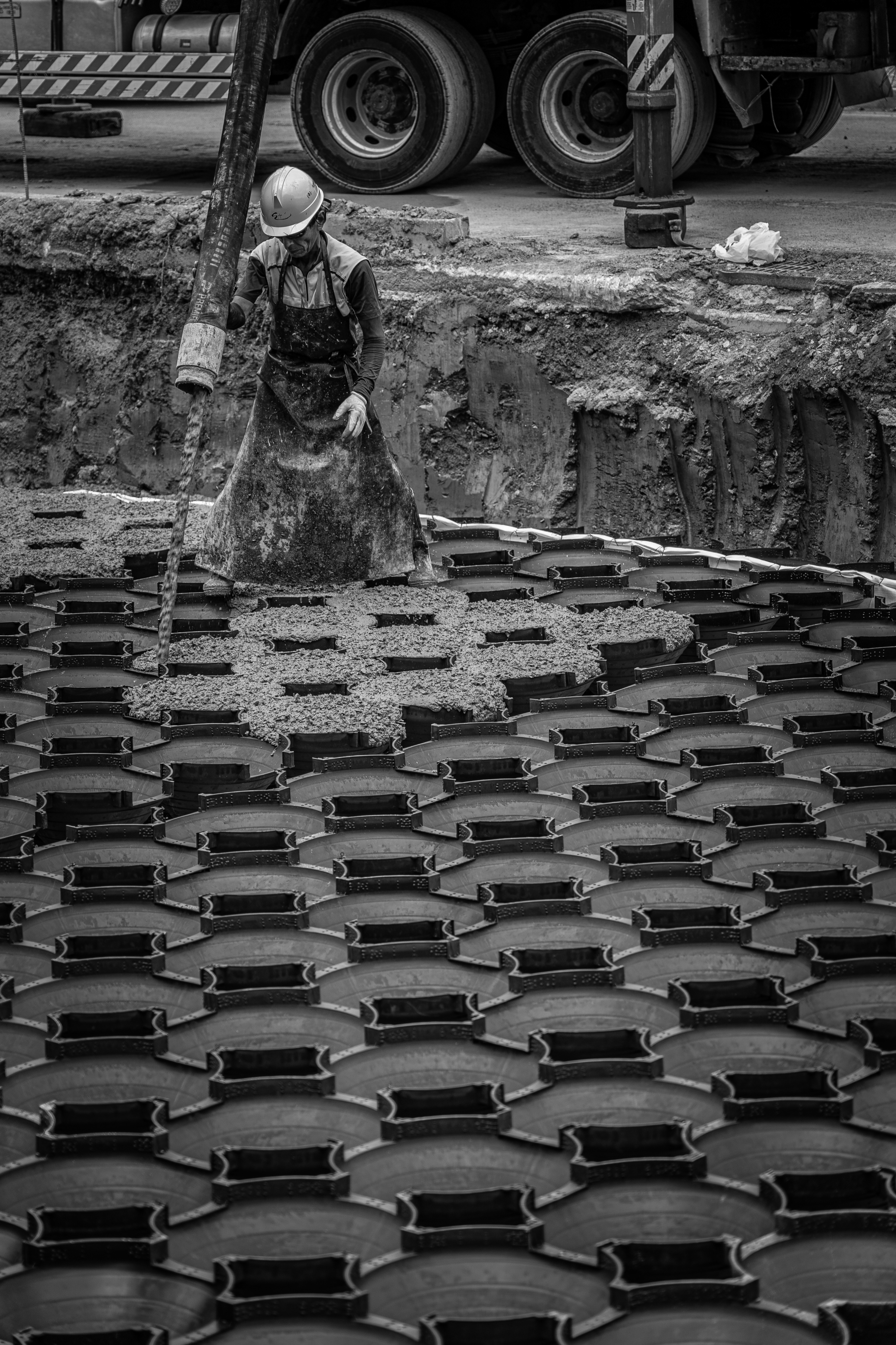 바닥 팽이기초 공법