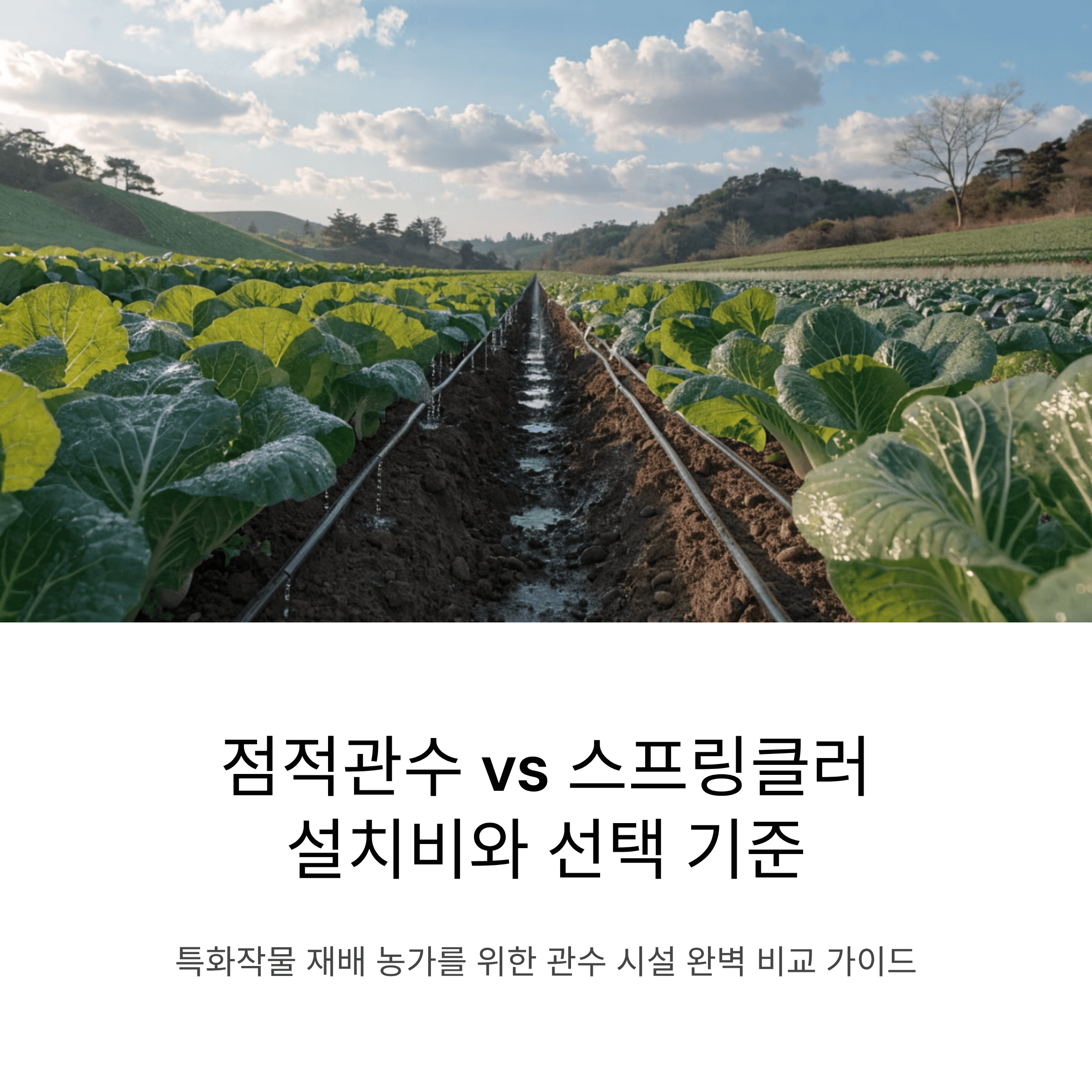 특화작물 재배 농가를 위한 점적관수와 스프링클러 설치비 비교 및 선택 가이드