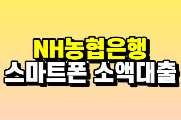 NH농협은행 스마트폰 소액대출