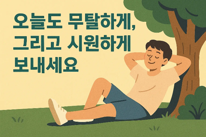 오늘도 무탈하게-나무아래 남자 일러스트