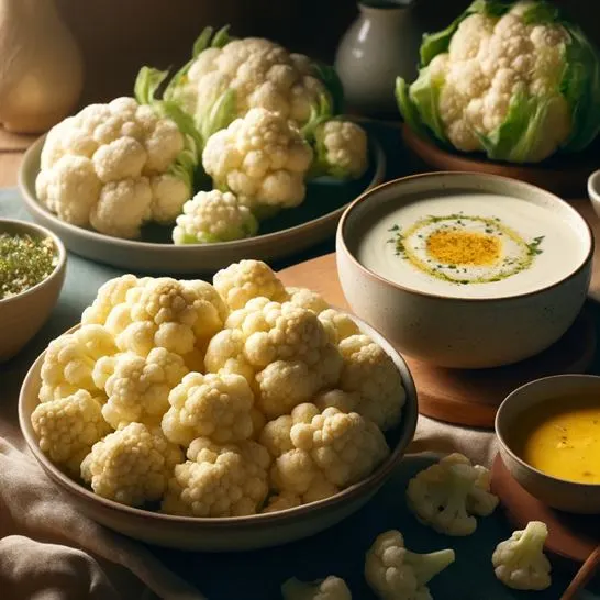 콜리플라워와 콜리플라워 요리 사진