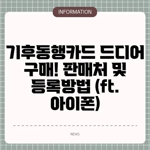 기후동행카드 드디어 구매! 판매처 및 등록방법 (ft. 아이폰)
