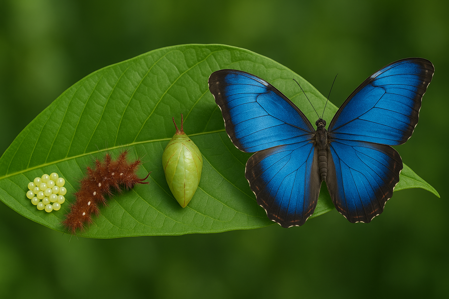 몰포나비의 성장과정 사진